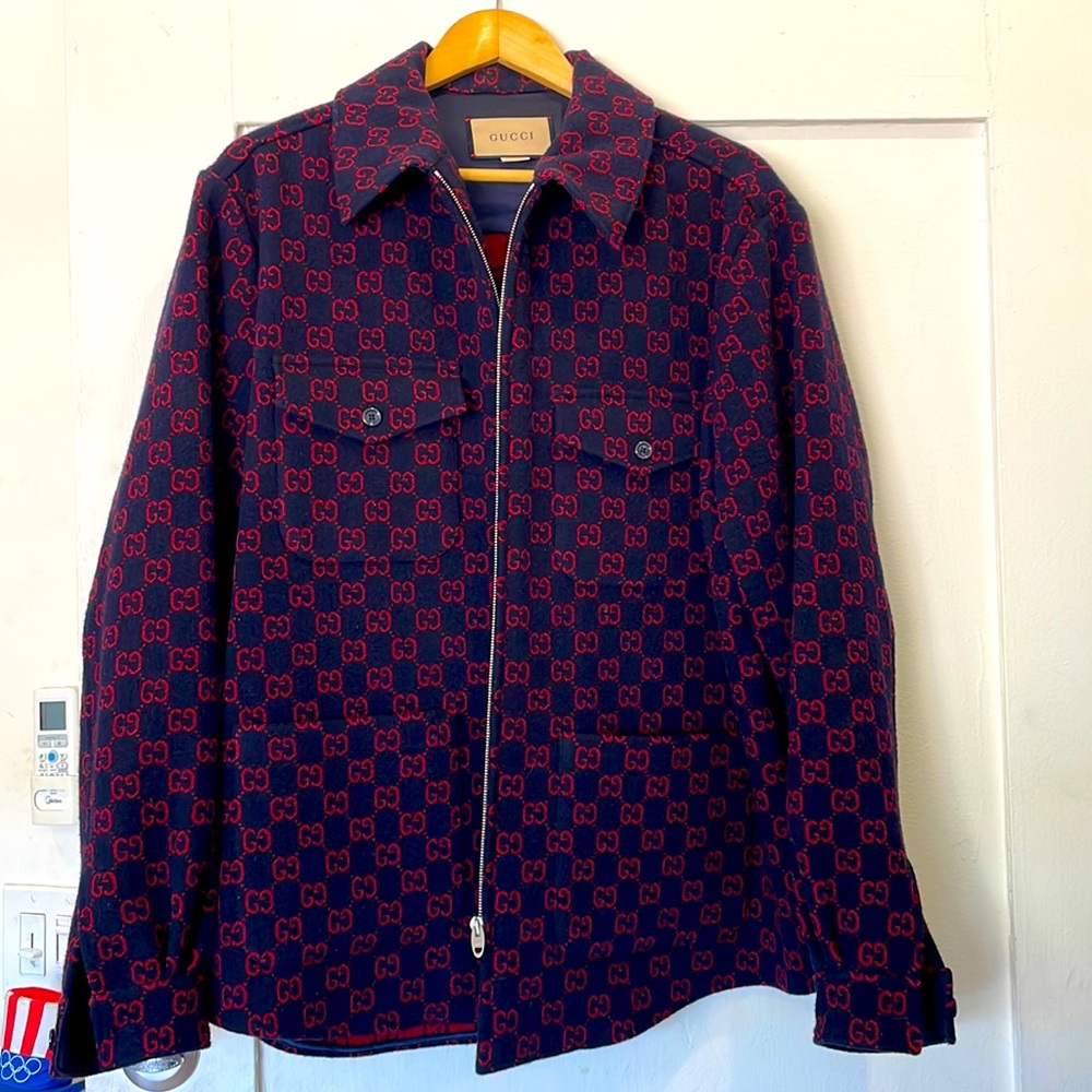 Gucci Wool Zip Up Jacket
